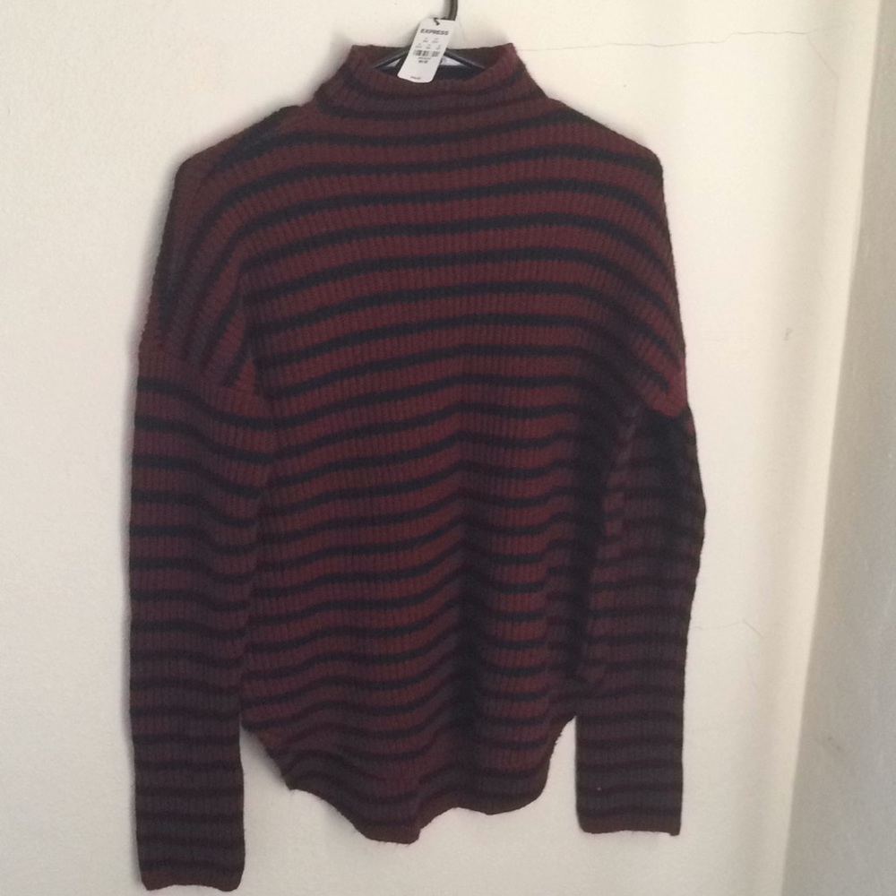 Red black mock turtleneck